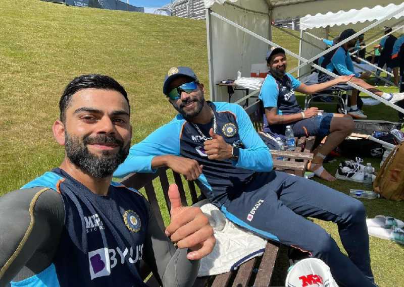 ICC WTC Final: Virat Kohli shares a quick picture with Siraj and Ishant amid practice sessions