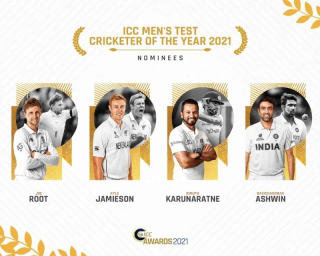 ICC Test Cricketer of the Year 2021 Nominees - R Ashwin, Joe Root, Kyle Jamieson