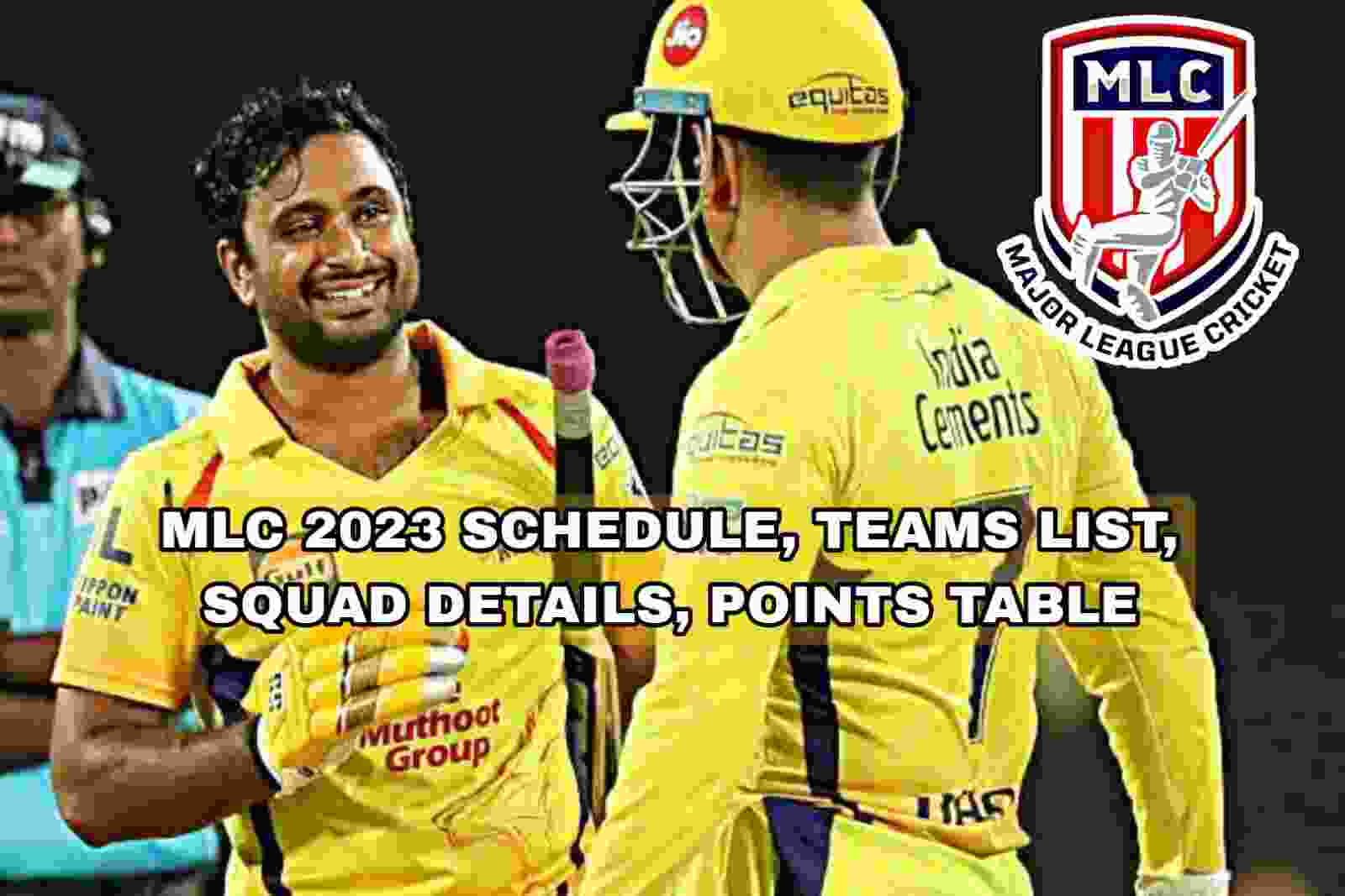 Read more about the article MLC 2023 Schedule, Teams List, Squad Details, Points Table| Major League Cricket 2023
